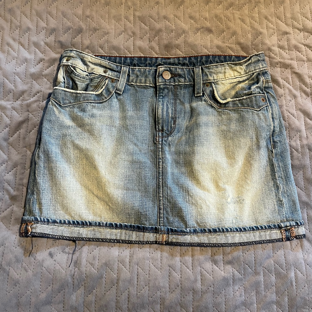 Polo Jeans Co Henley Skirt Womenâs Size 4 Blue Pre-Owned Condition